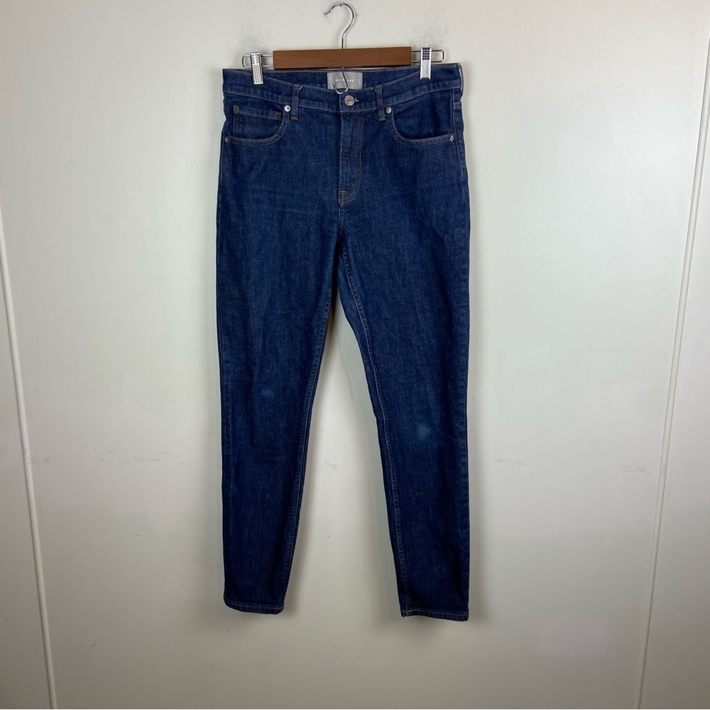 Everlane Dark Wash Straight Leg Classic Denim Jeans Size 30 Tall Mid Rise‎